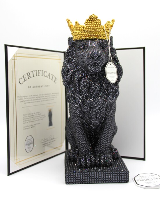 Swarovski Lion Sculpture 雕塑, 15x8 in