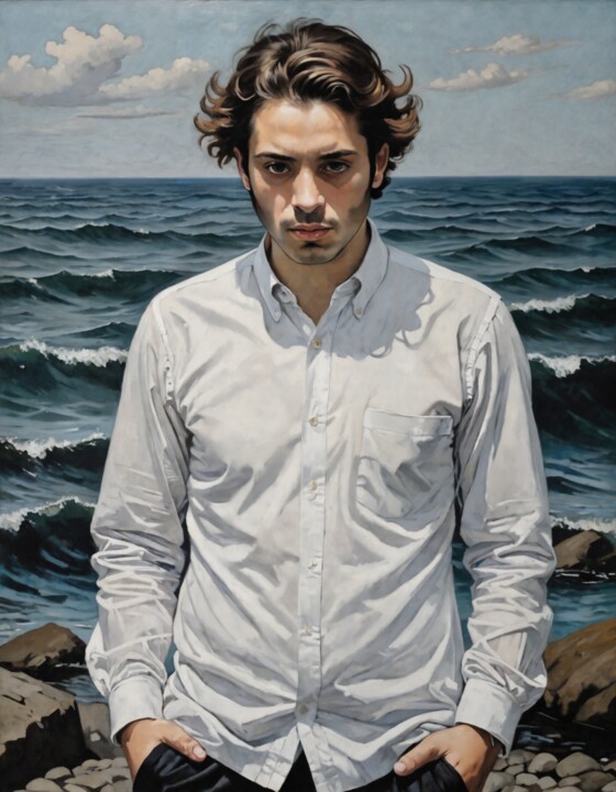 Coastal Privacy 绘画, 42.4x33 in