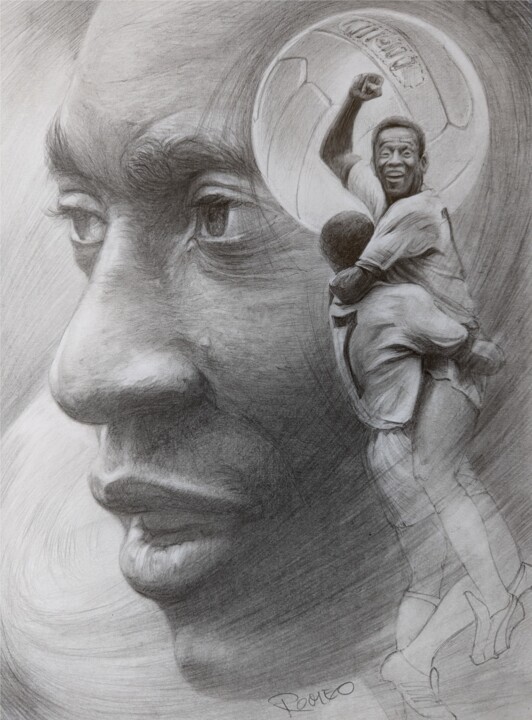 Pelé 图画, 12.4x9.3 in