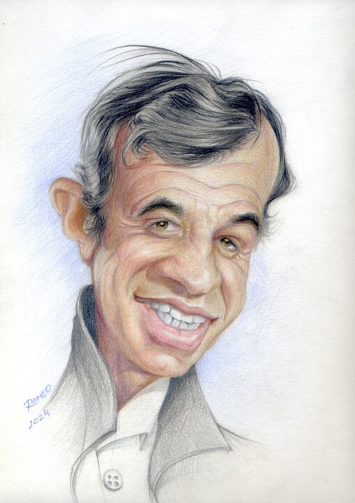 jean Paul Belmondo Disegno, 12,6x9,5 in
