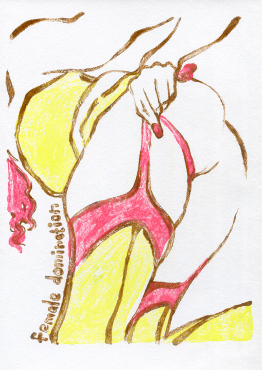 Woman in yellow stockings 印花与版画, 11.7x8.3 in
