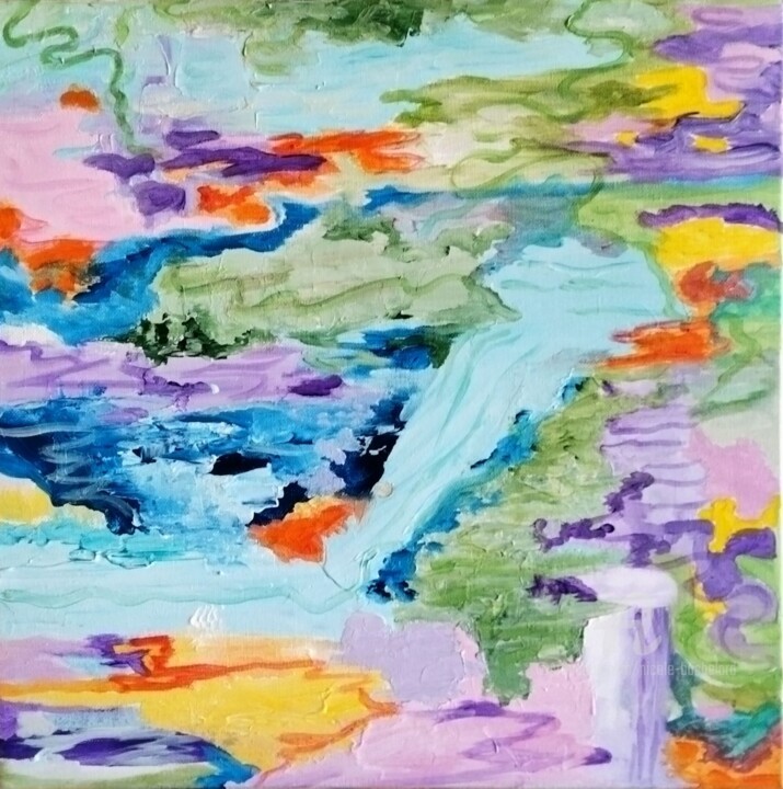 Paysage onirique 绘画, 15.8x15.8 in