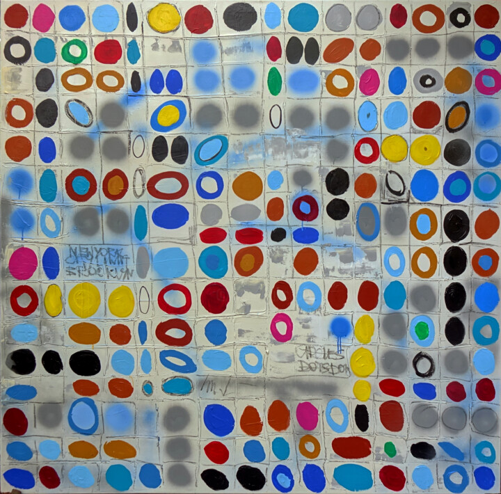 Painting titled "CIRCLES 2" by Wojciech Bąbski, Original Artwork, Acrylic