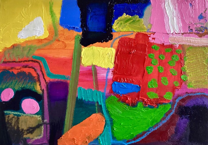 Schilderij getiteld "Esplanade" door Dee Young, Origineel Kunstwerk, Olie