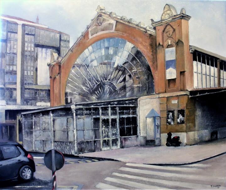 Mercado de abastos-Zamora Painting, 18.1x21.7 in