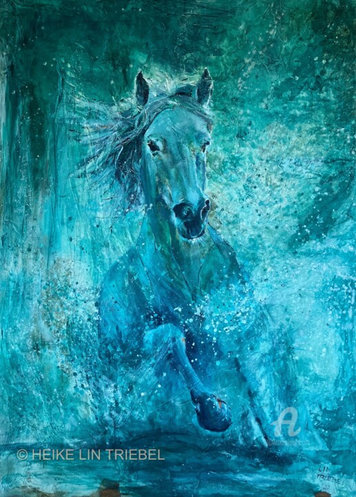 WILD HORSES 绘画, 55.1x39.4 in