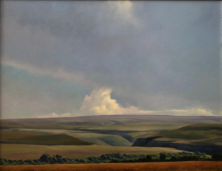 Pintura titulada "Hills and distances…" por Roman Yashin, Obra de arte original, Oleo