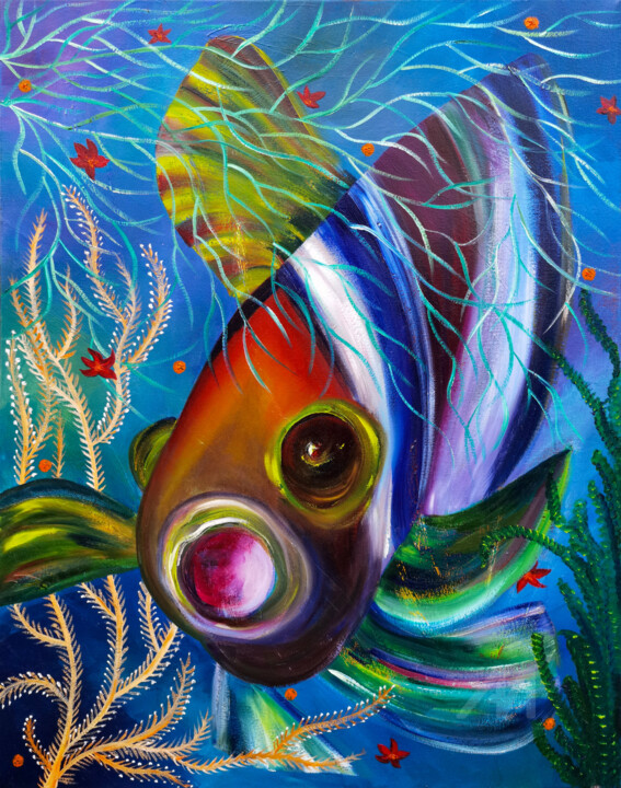 Marine Mystique. Original Modern Oil Painting. Ocean art. 绘画, 28x22 in