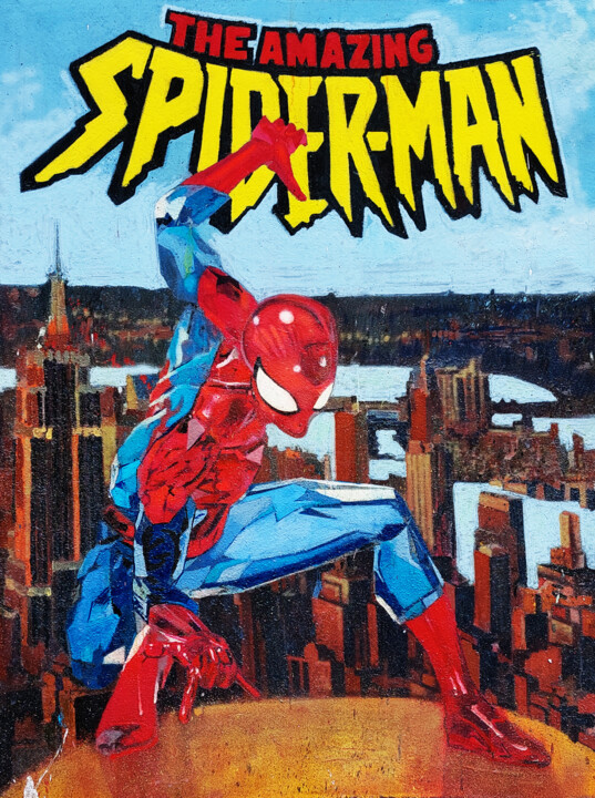 SPIDERMAN 绘画, 54.3x40.6 in