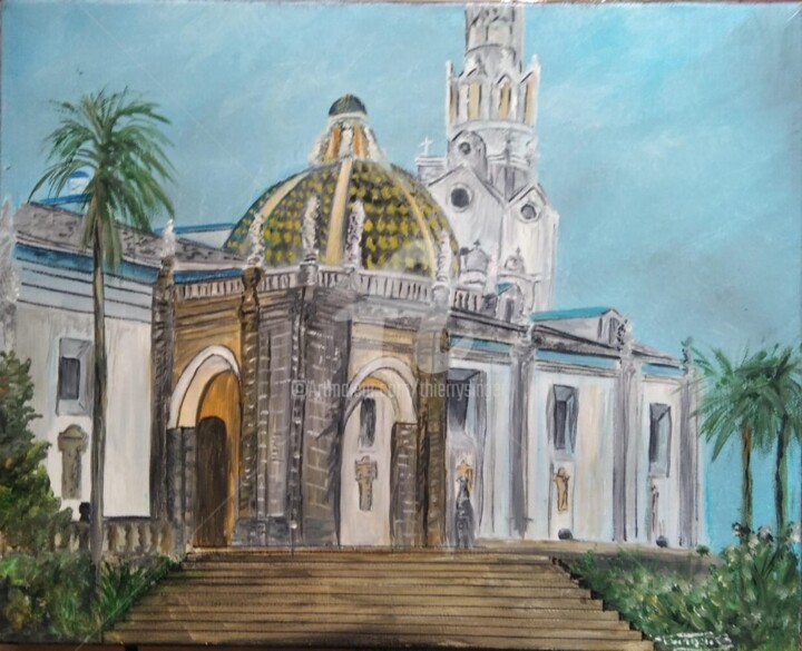 Ville de QUITO - Equateur 绘画, 9.8x11.8 in