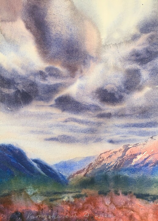 A storm over the mountains Tablo, 14,2x10,2 in