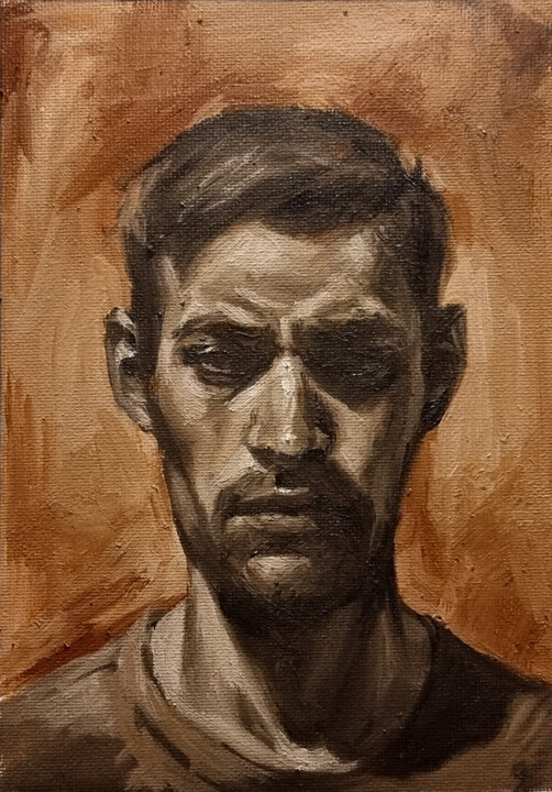 Oil portrait 0424-01, grisaille 绘画, 8.3x5.9 in