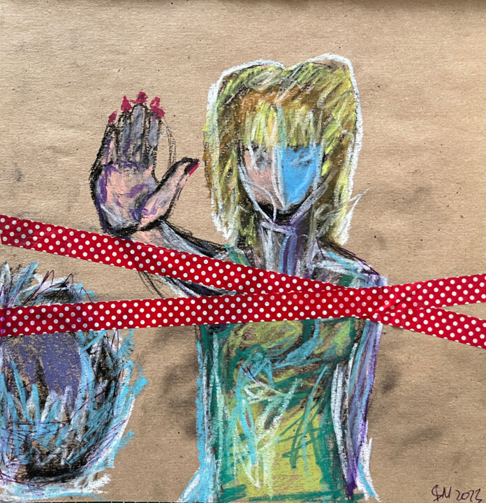 Collages intitulée "343* / Back to the…" par Leni Smoragdova, Œuvre d'art originale, Ruban adhésif
