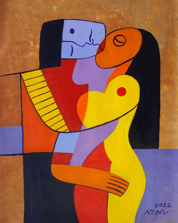 Kiss Painting Schilderij, 19,7x15,8 in