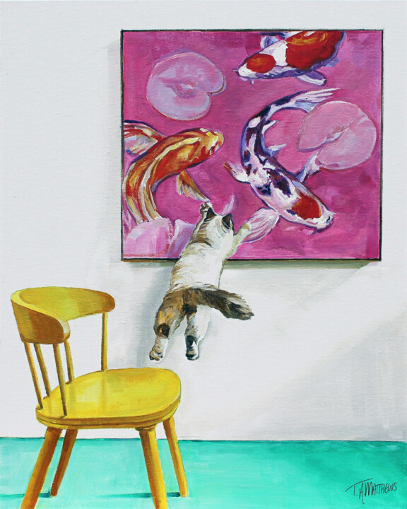 Gallery Cat #4 绘画, 19.7x15.8 in