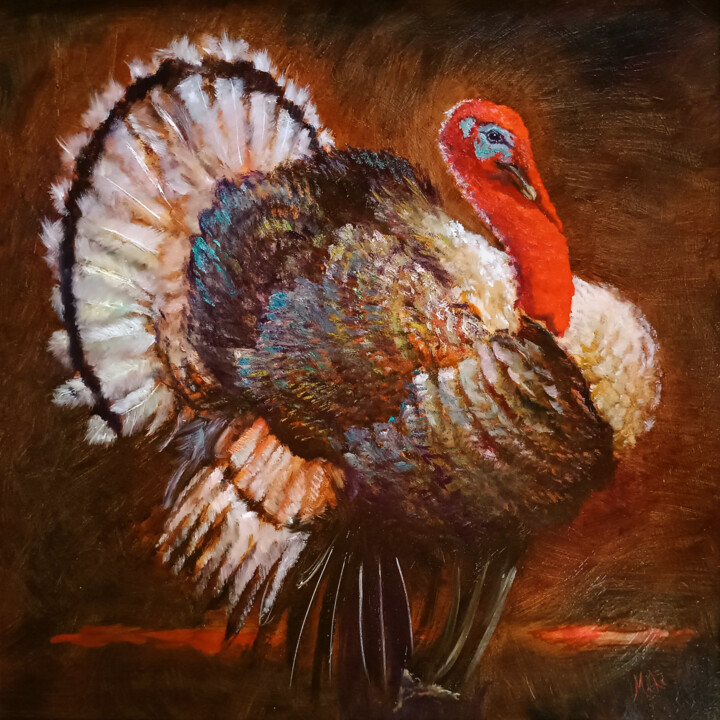 🦃 Dindon 🦃 Turkey 绘画, 27.6x27.6 in