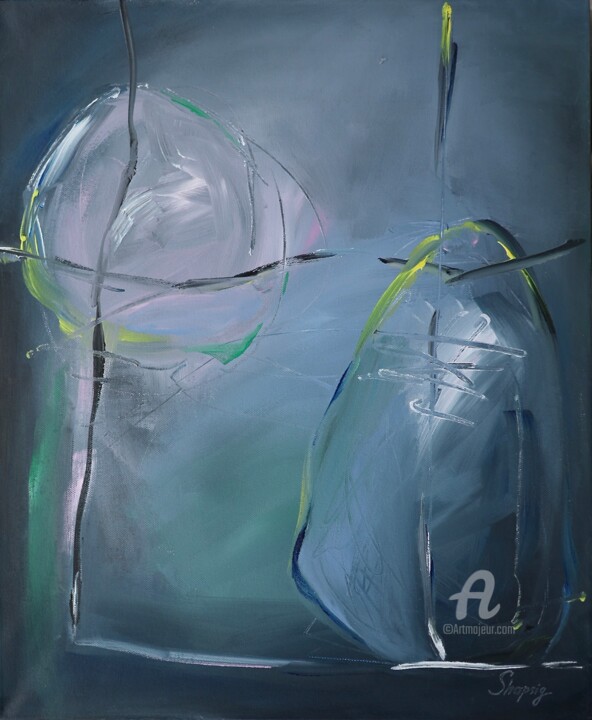 Painting titled "A couple" by Alesya Shapsig, Original Artwork, Acrylic