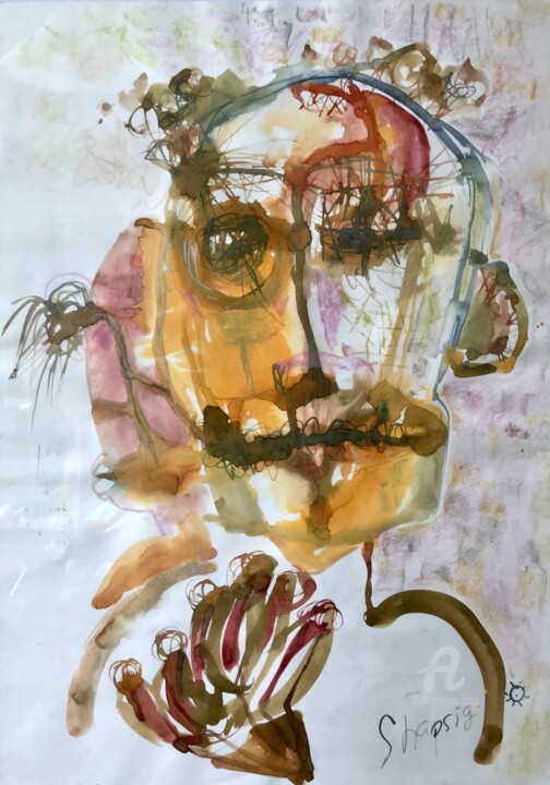 Painting titled "An Argue" by Alesya Shapsig, Original Artwork, Ink