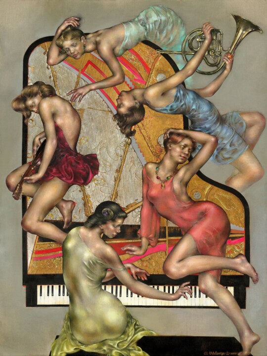 Peinture intitulée "Concerto for Piano" par Viktorija Bulava Viktorija Bulava, Œuvre d'art originale, Acrylique Monté sur Ch…