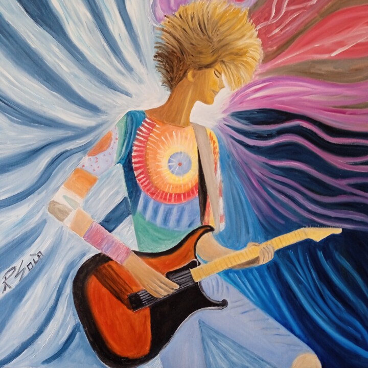 El guitarrista 绘画, 31.5x31.5 in