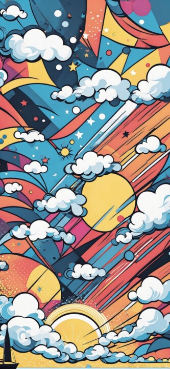 Starry Skies and Dreamy Clouds Tablo, 68x31 in