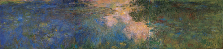 Le Bassin aux nymphéas - triptyche Картина, 78,7x354,3 in