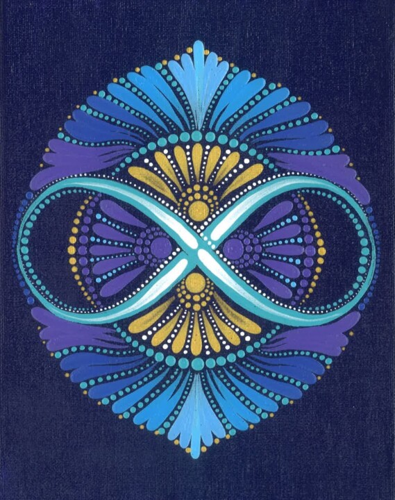 Mandala with the Infinity Sign. 绘画, 9.8x7.9 in