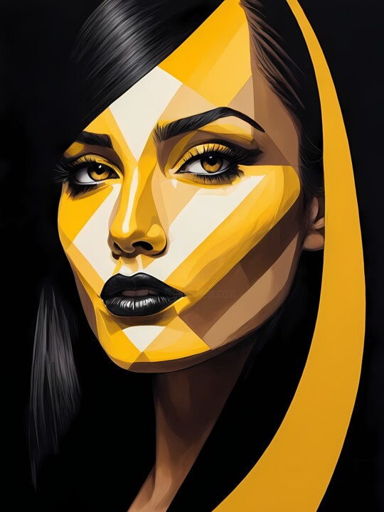 Pop Art Woman Portrait Abstract Geometric Art No.4 数字艺术