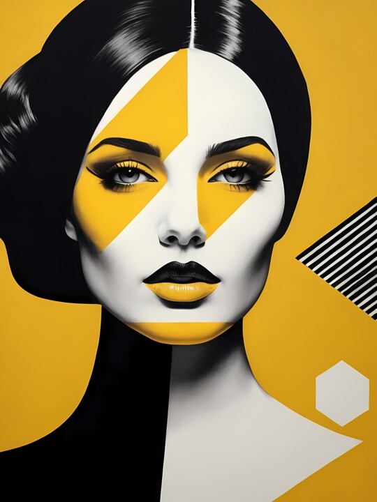 Pop Art Woman Portrait Abstract Geometric Art No.5 数字艺术