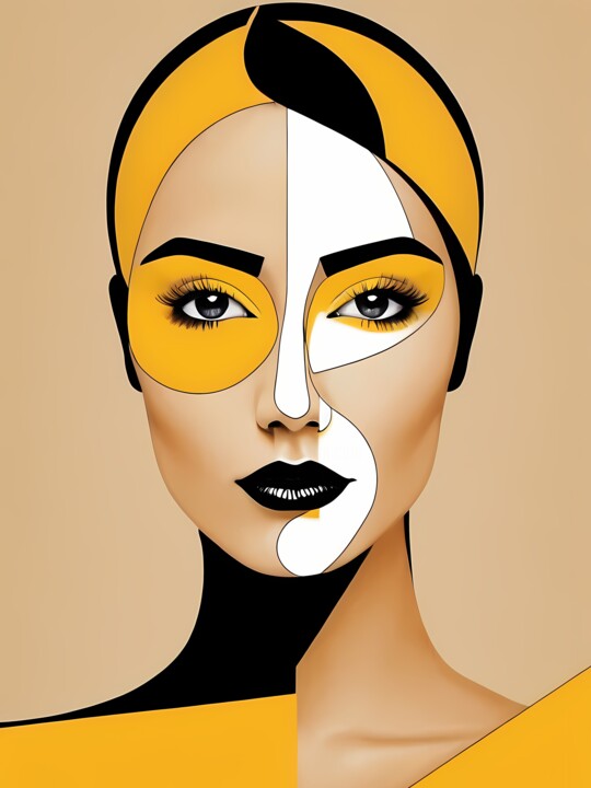Pop Art Woman Portrait Abstract Geometric Art No.6 数字艺术