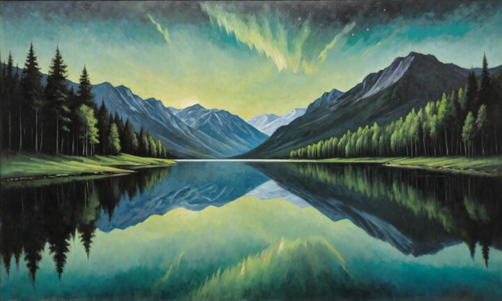 Serene Vista Painting, 33.8x56.3 in