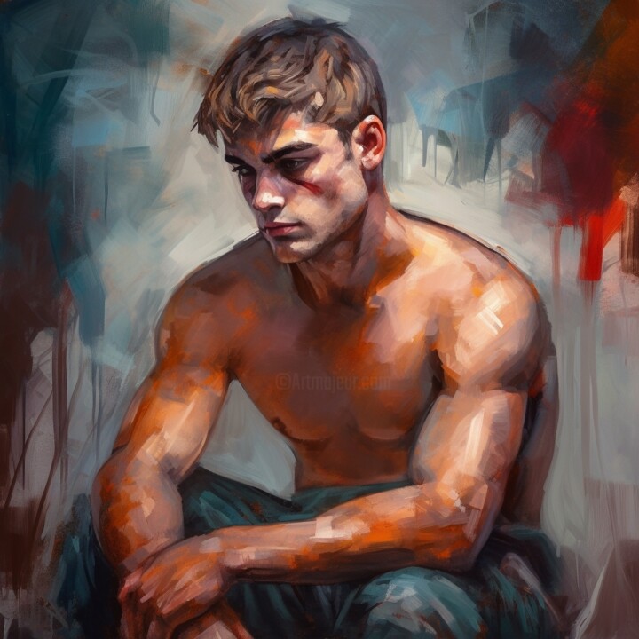 JULES (40x40 - 2) 绘画, 15.8x15.8 in
