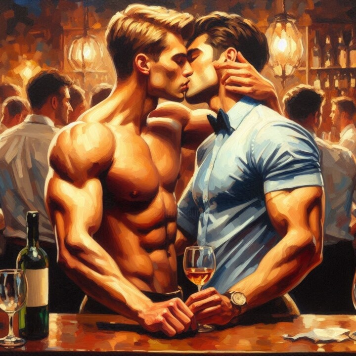 JAMES & ENRIQUE 绘画, 15.8x15.8 in