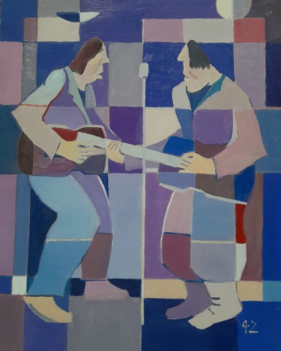 Rhythms in Blue 绘画, 19.7x15.8 in