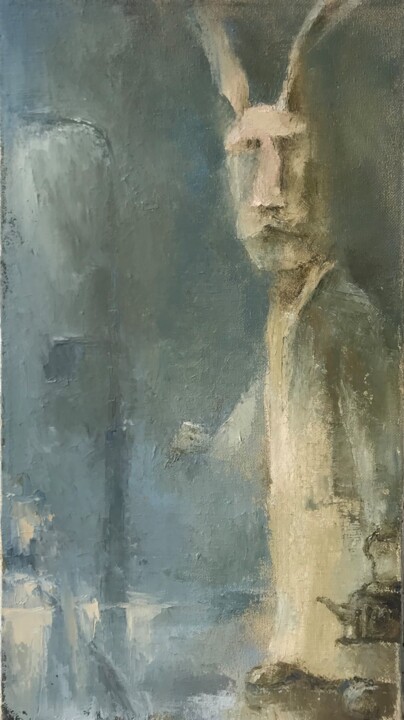 BUSSTOP Painting, 17.7x9.8 in