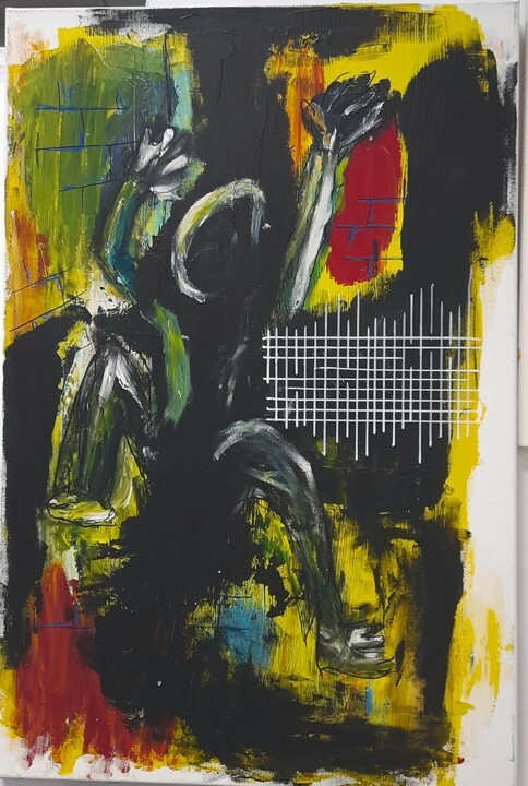 Pintura intitulada "A Fuga" por Alfredo Marceneiro, Obras de arte originais, Acrílico Montado em Armação em madeira