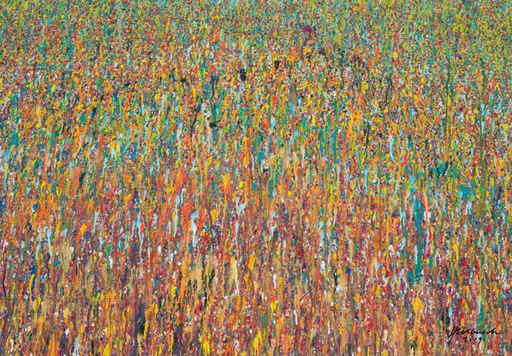Claim 12 - moderne Malerei in Orange, Grün und Braun Pintura, 27,6x39,4 in