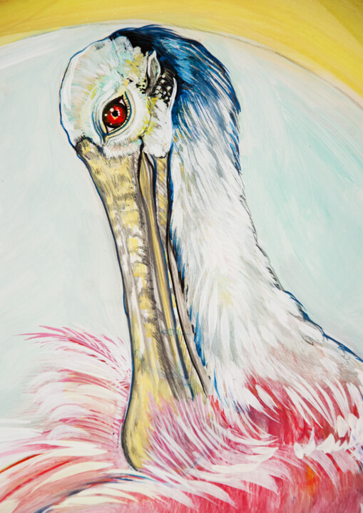 kaşık gagalı 绘画, 19.7x15.8 in