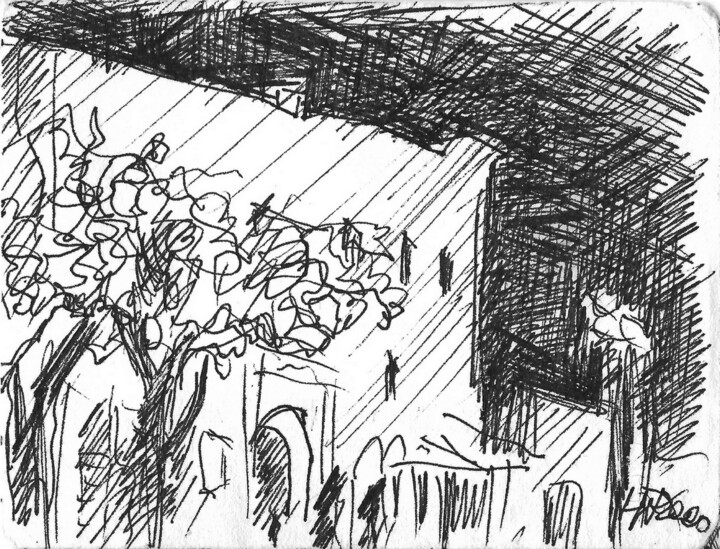 Nacht in Essaouira Disegno, 3,2x4,9 in