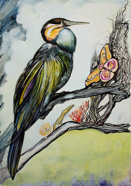 balıkçıl 绘画, 27.6x19.7 in