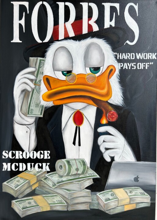 Scrooge MC Duck 绘画, 27.6x19.7 in