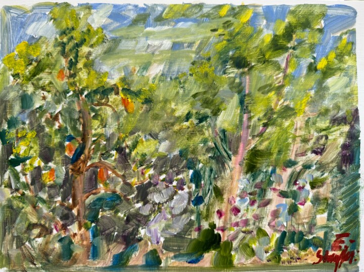 Rainy day in August 绘画, 9.5x12.2 in
