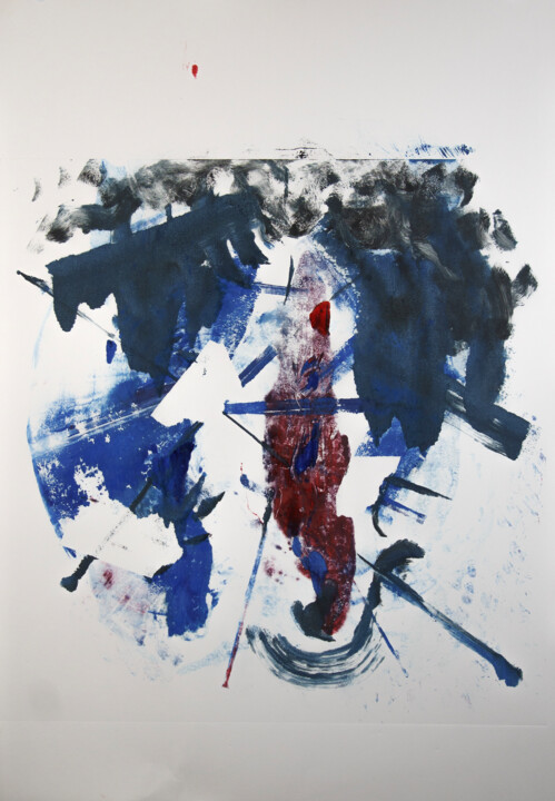 Hosanna - original monotipie Prenten & gravures, 33,5x24 in