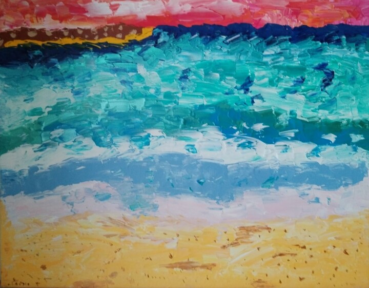 Peinture intitulée "Lumière du sud" par Claudie Savelli (CLAUDIE-SAVELLI-CLAUDIA), Œuvre d'art originale, Acrylique Monté su…