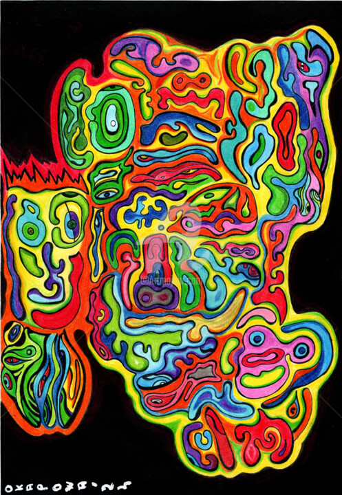 Psychedelic nightmare 图画, 11.7x8.1 in