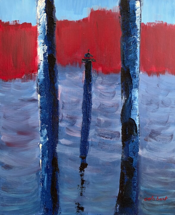 Peinture intitulée "Venise" par Françoise Colobert, Œuvre d'art originale, Acrylique Monté sur Châssis en bois