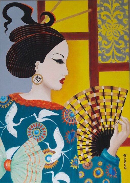Rêve de Japon Painting, 27.4x19.5 in