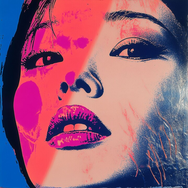 Painting titled "ASIAN FACE BEAUTY" by Claudia Sauter (Poptonicart), Original Artwork, Acrylic