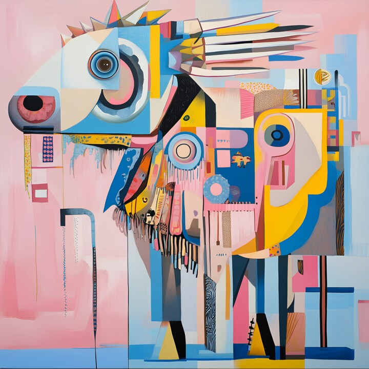 The Cubist Buffalo 数字艺术