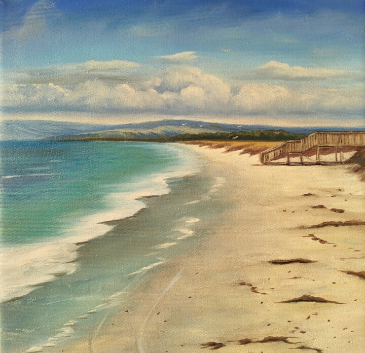 "Ocean Painting Seas…" başlıklı Tablo Anzhelika Izzi tarafından, Orijinal sanat, Petrol Ahşap Sedye çerçevesi üzerine monte…